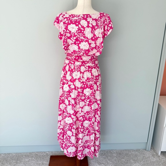 BODEN Adelina Jersey Midi Dress in Pink Floral J0164 - Picture 7 of 9